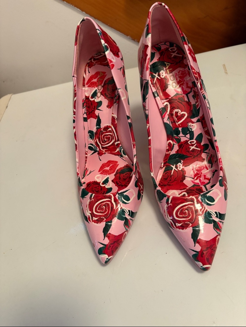 Aldo Pink Floral Pointed-Toe Pumps - Women's Fashion Heels